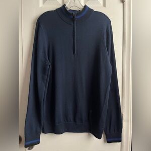 G/FORE Men's Deep Blue Quarter-Zip Sweater Sz Medium